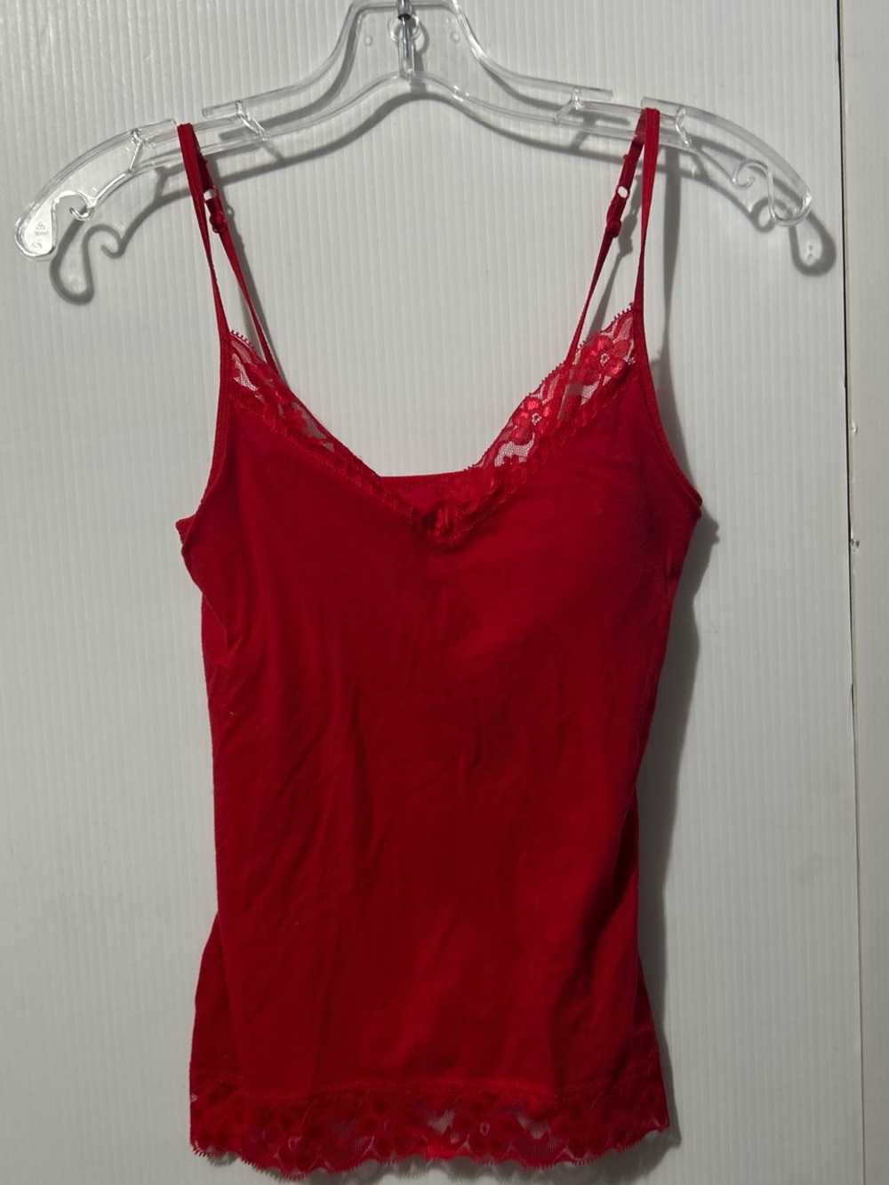 Cami XXS Lace Trim Y2K Fairy Boho Going Out Tank Top Red No Boundaries